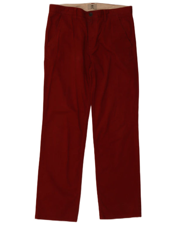 Pantaloni chino drepți pentru bărbați Timberland W34 L31 bumbac burgundy