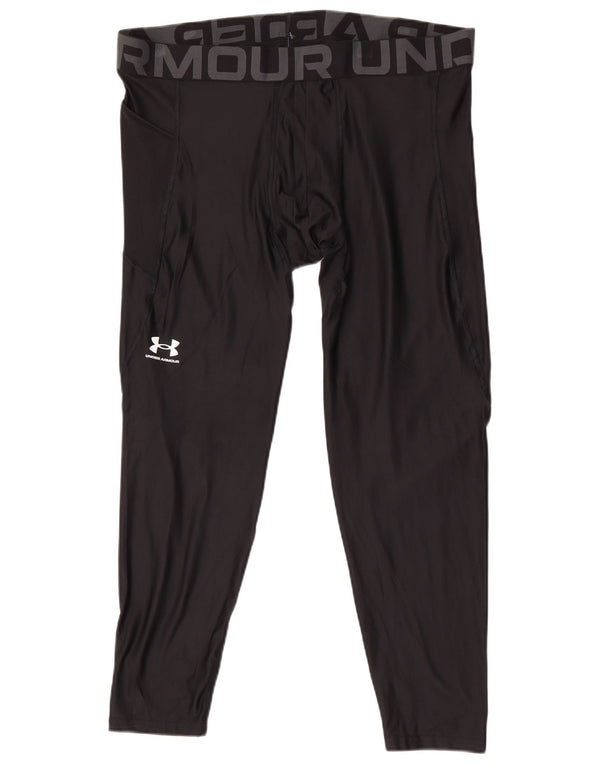Under Armour Mens Heat Gear Graphic Leggings 3XL Black Polyester