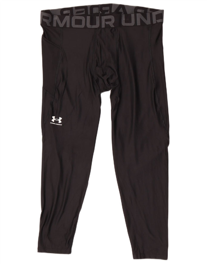 Under Armour Mens Heat Gear Graphic Leggings 3XL Black Polyester