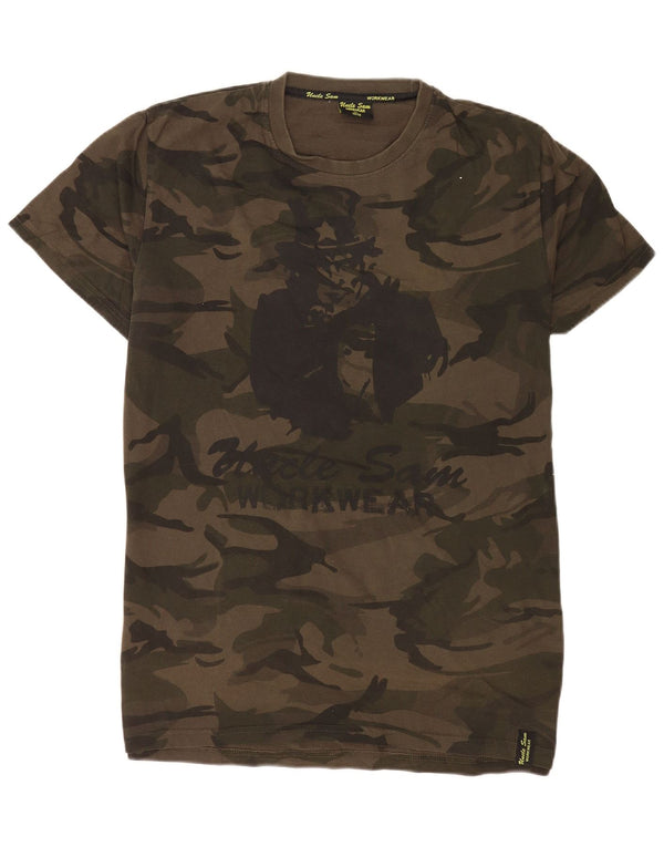 Uncle Sam tricou grafic pentru bărbați Top IT 56/58 XL bumbac camuflaj kaki