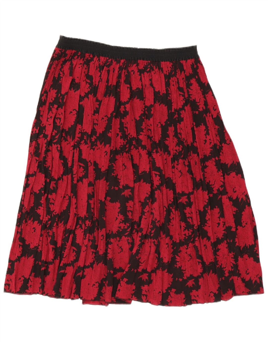 vintage Femme Jupe A-Line W30 Polyester Floral Rouge Moyen
