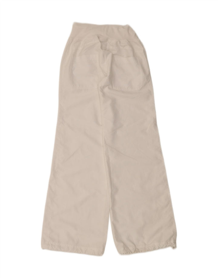 CHAMPION Womens Wide Leg Tracksuit Trousers UK 8 Small  White Polyester Vintage Champion and Second-Hand Champion from Messina Hembry 