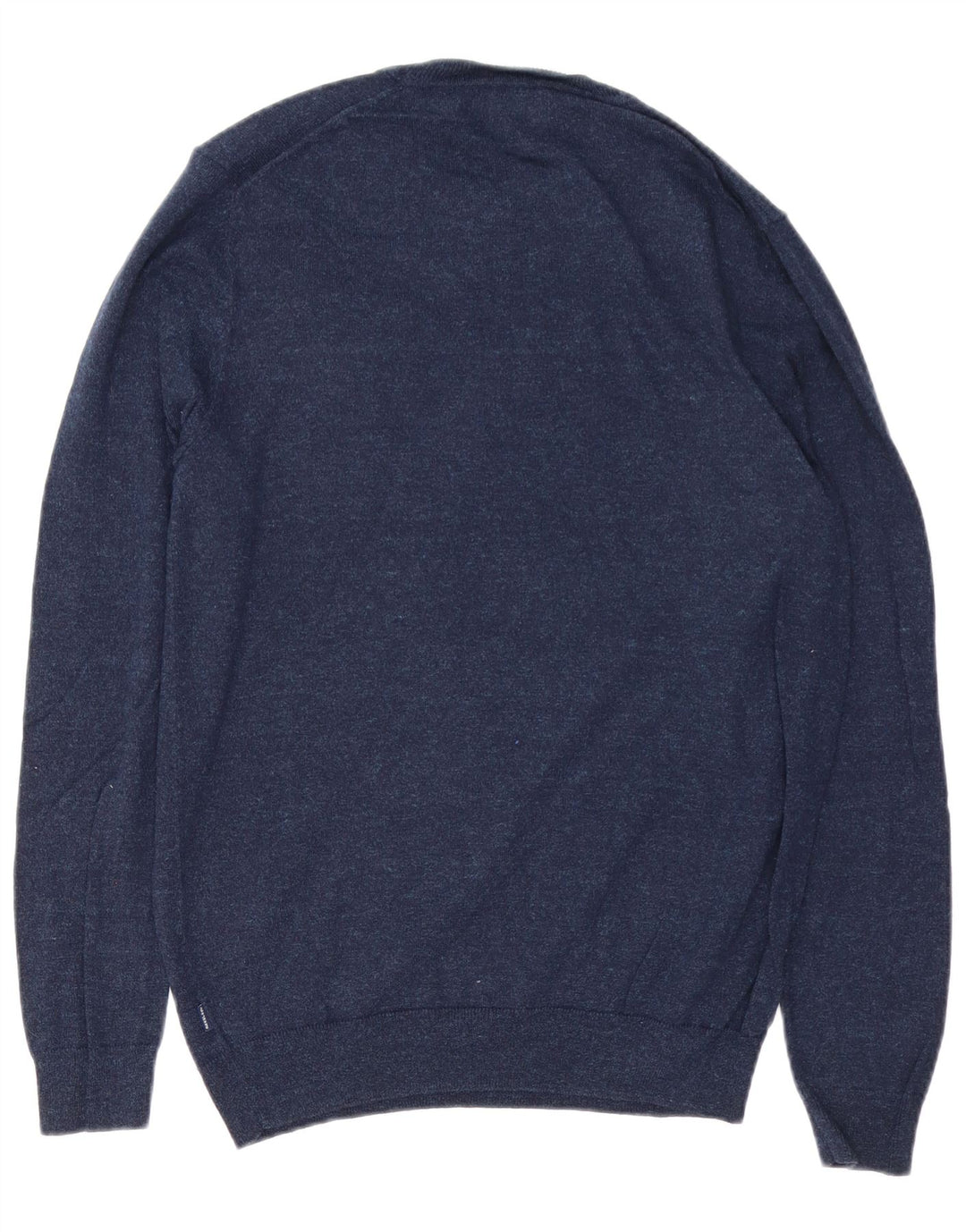 SUPERDRY Mens Crew Neck Jumper Sweater Medium Navy Blue Flecked Cotton