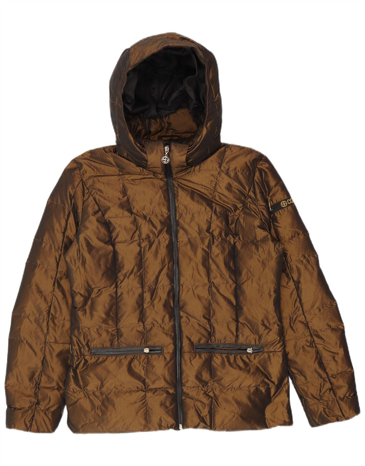 Colmar Womens Hooded Padded Jacket UK 14 Medium Brown