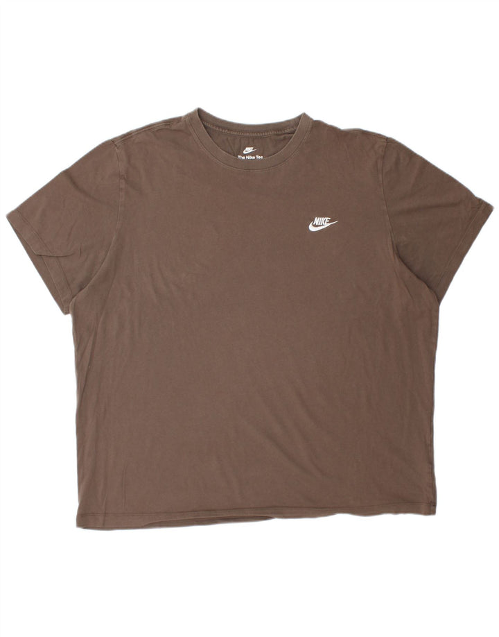 NIKE T-shirt top til mænd 2XL brun bomuld