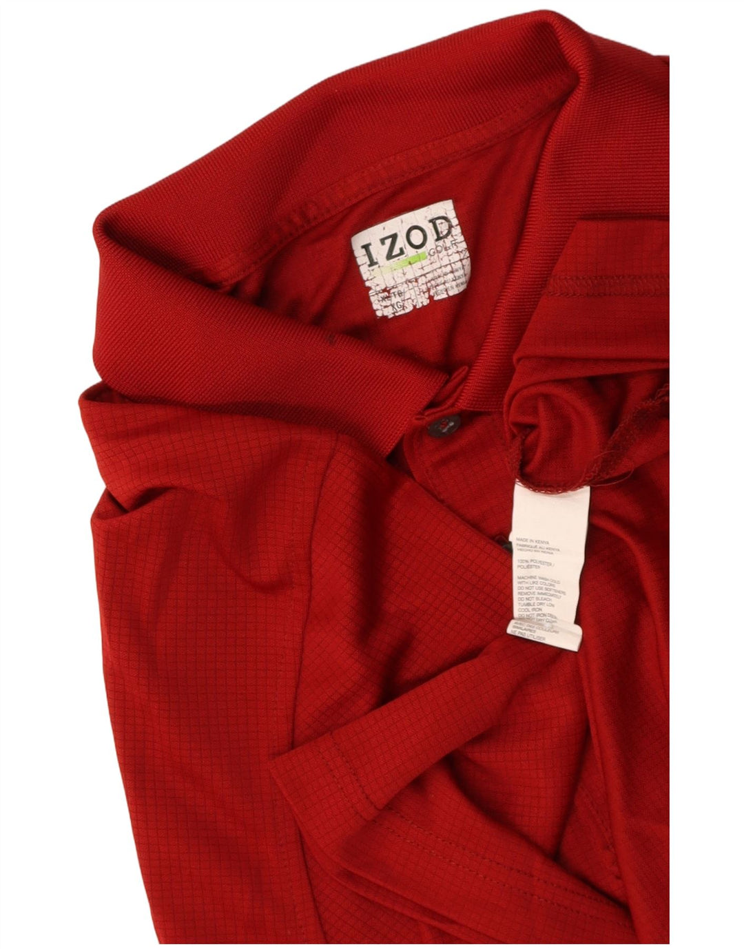 IZOD Mens Golf Polo Shirt XL Red Polyester