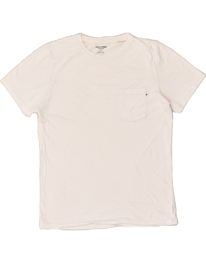 JACK & JONES Mens T-Shirt Top Medium White Cotton | Vintage Jack & Jones | Thrift | Second-Hand Jack & Jones | Used Clothing | Messina Hembry 