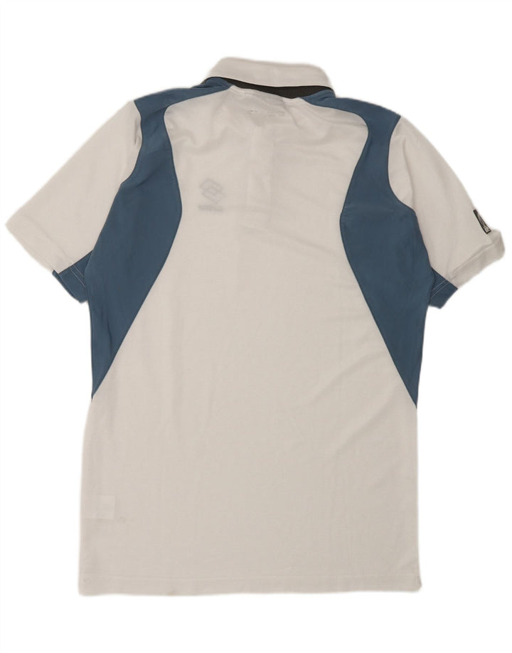 Polo da uomo LOTTO XL in poliestere color block bianco