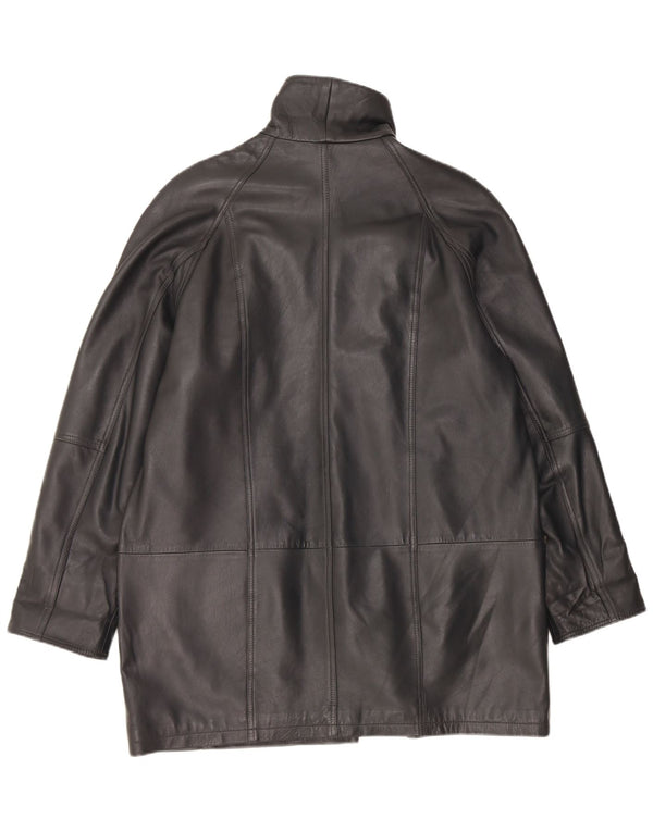 Barisal Manteau en cuir surdimensionné pour femme EU 40 Noir moyen