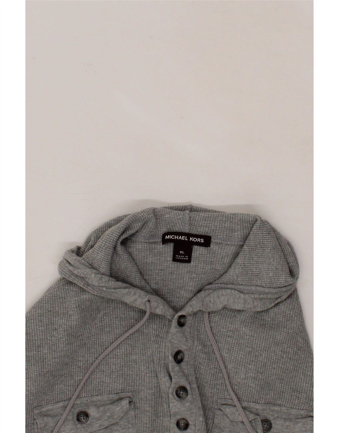MICHAEL KORS Womens Hooded Jumper Sweater UK 18 XL Grey Cotton Vintage Michael Kors and Second-Hand Michael Kors from Messina Hembry 