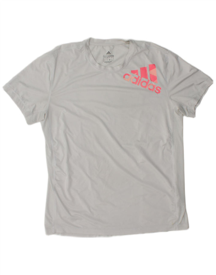 ADIDAS Mens Aeroready Graphic T-Shirt Top Large Grey Polyester