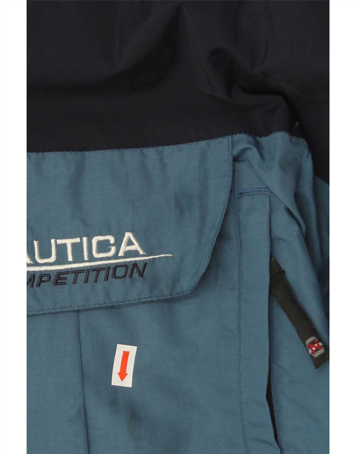 Nautica Chaqueta utilitaria con capucha para hombre UK 38 Azul medio Poliéster con bloques de color