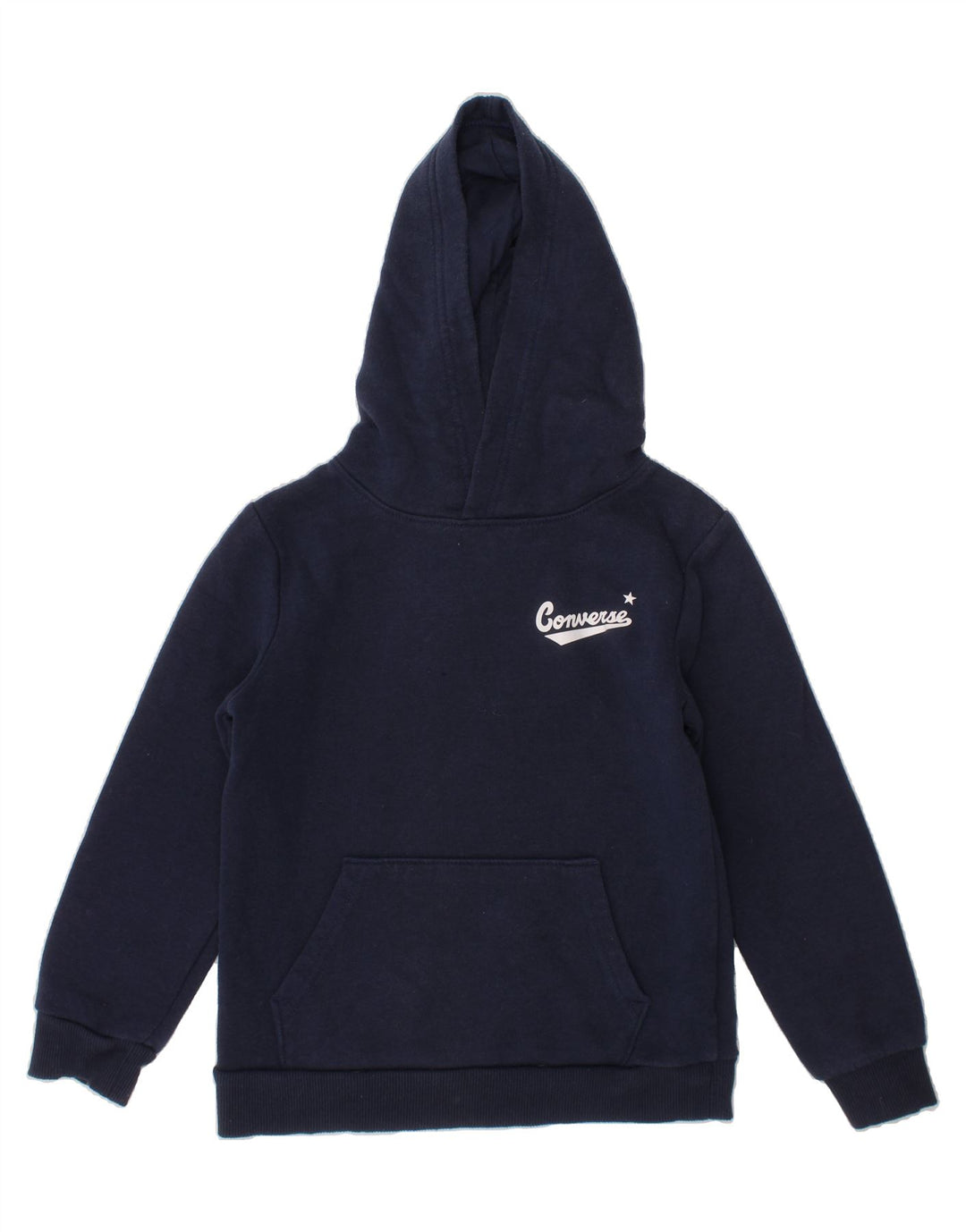 CONVERSE Boys Graphic Hoodie Jumper 6-7 Years Navy Blue Cotton Vintage Converse and Second-Hand Converse from Messina Hembry 
