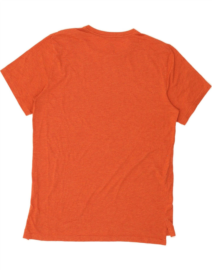 NIKE Mens Dri Fit Graphic T-Shirt Top Large Orange Colourblock Polyester Vintage Nike and Second-Hand Nike from Messina Hembry 