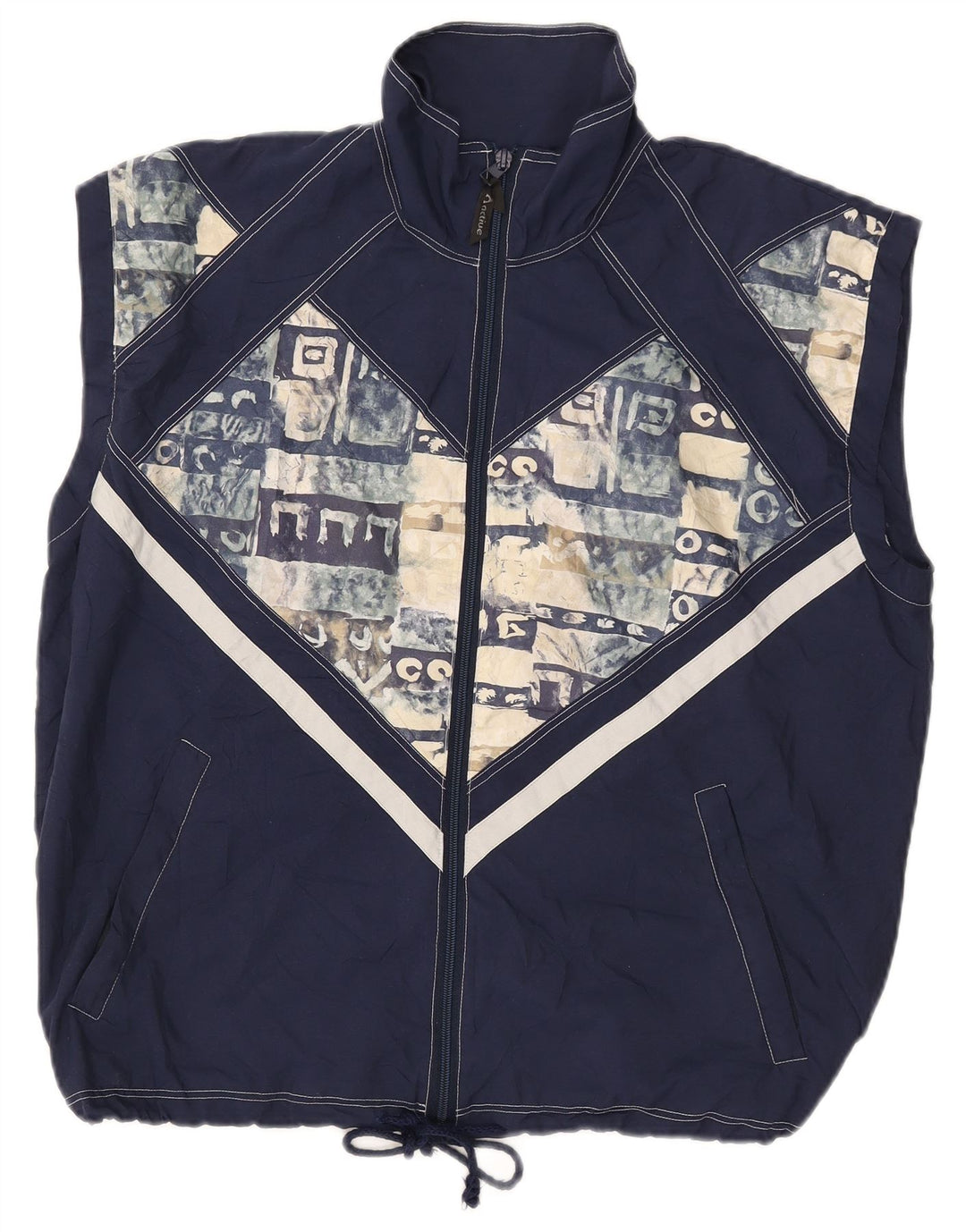 Giacca sportiva da uomo senza maniche Active, piccola, color block blu navy