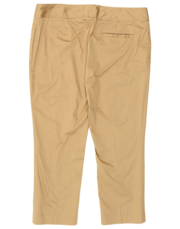 Fay Damen Caprihose EU 48 2XL W36 L22 Beige Baumwolle