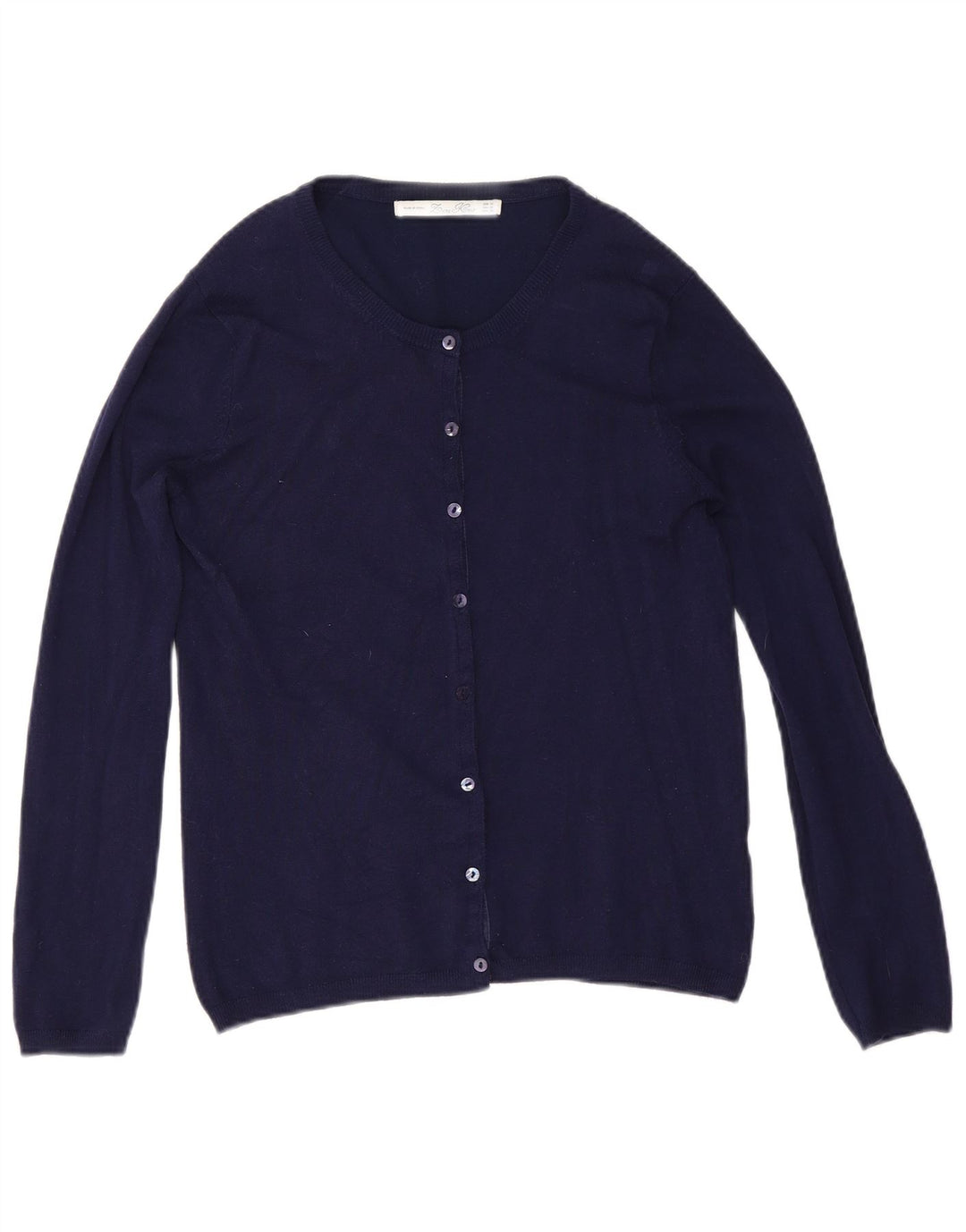 Zara Cardigan Femme Pull UK 14 Bleu Marine Moyen