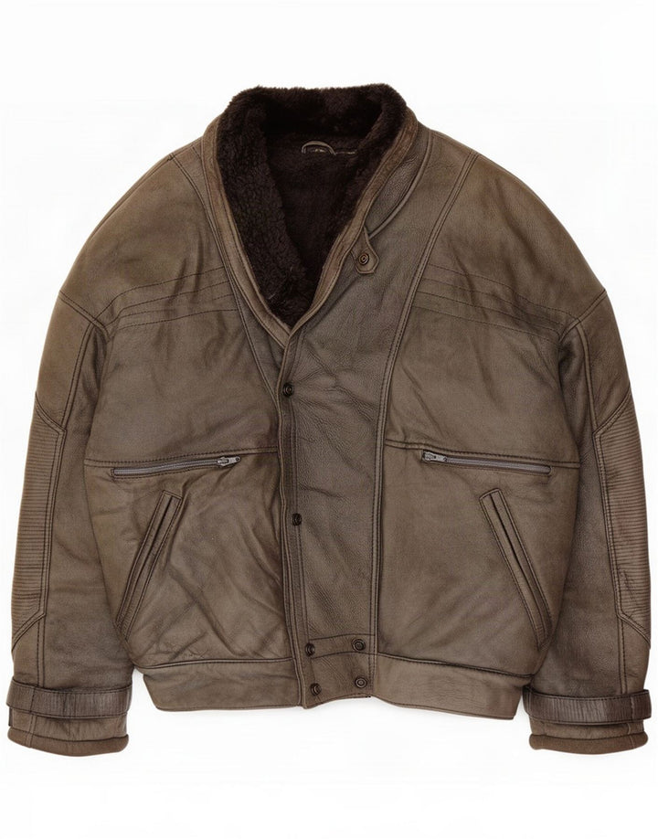 Jachetă din shearling pentru bărbați Guy Laroche IT 52 XL gri