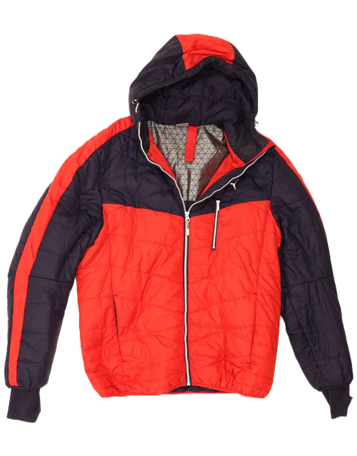 Giacca imbottita con cappuccio da uomo Puma UK 40 Large Rosso Colourblock Poliestere