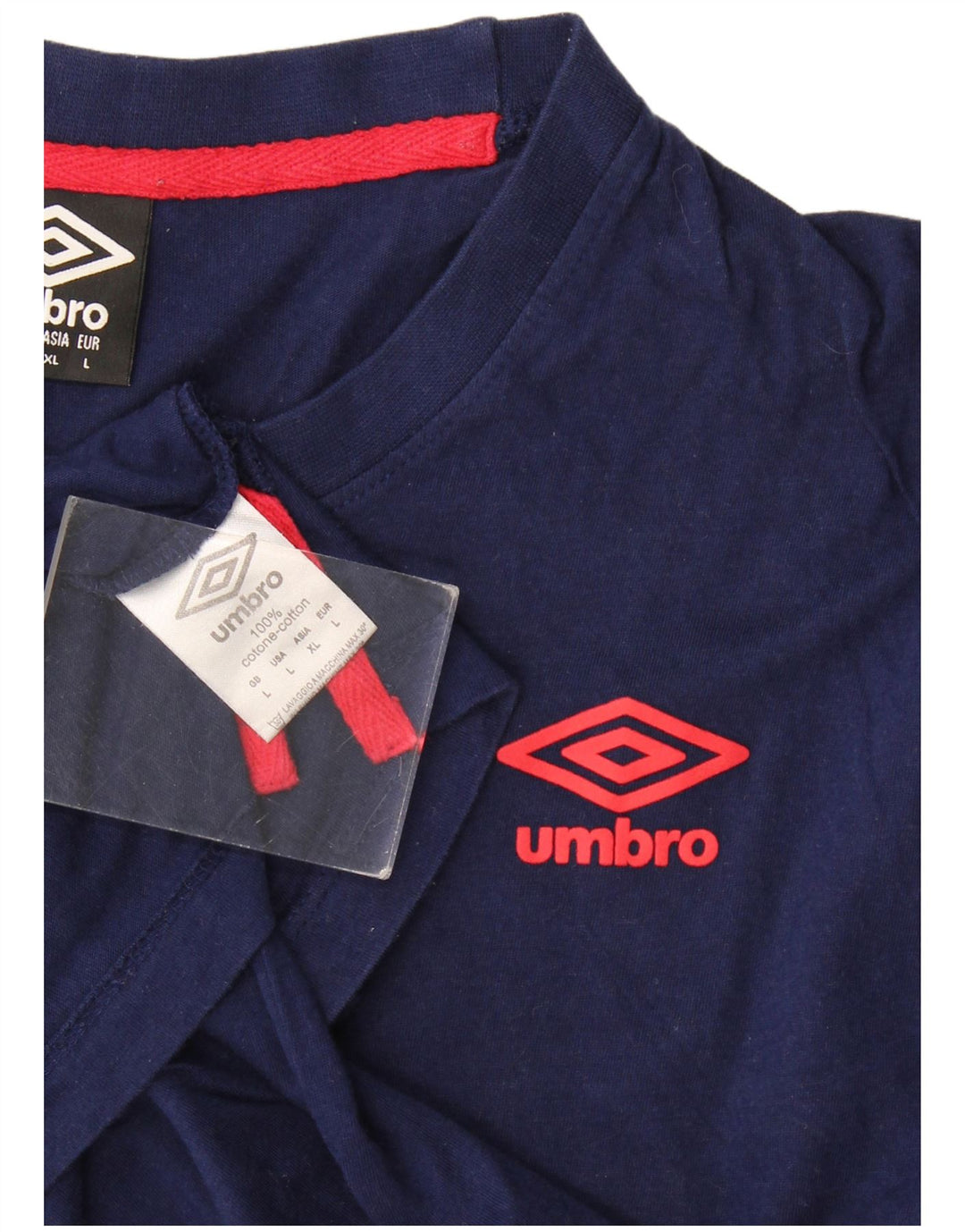 Umbro Herre T-Shirt Top Stor Marineblå Bomuld
