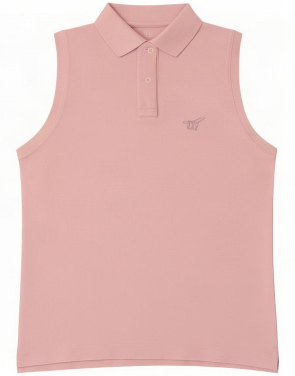 Henry Cottons Womens Sleeveless Polo Shirt IT 42 Medium Pink Cotton