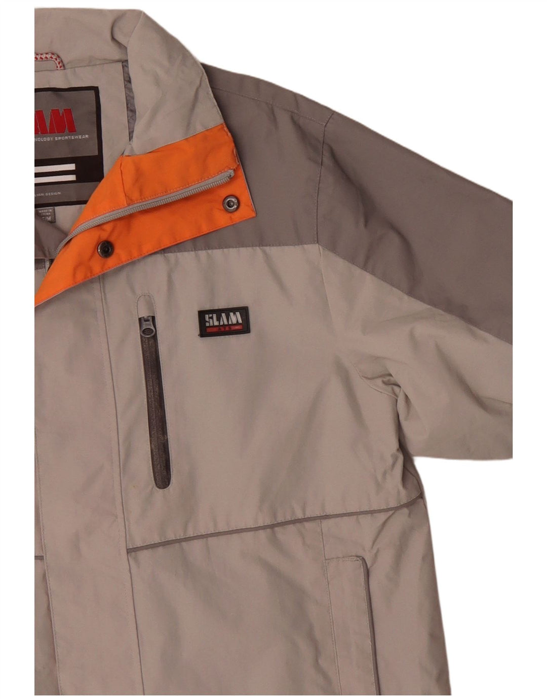 Slam Herren-Windbreaker-Jacke, UK 36, Small, Grau, Colourblock-Polyamid