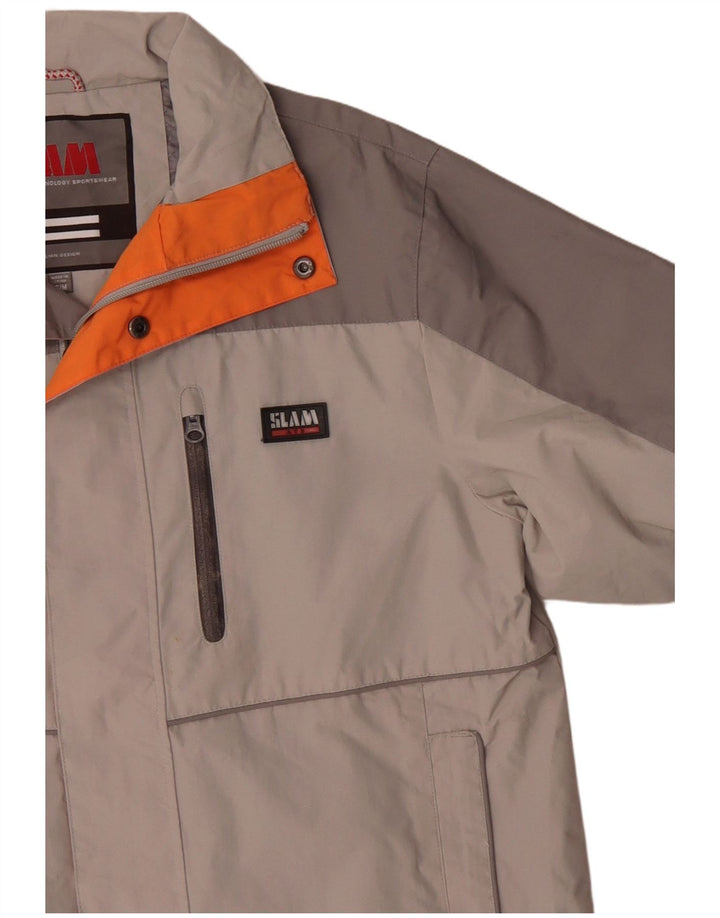 Slam Herren-Windbreaker-Jacke, UK 36, Small, Grau, Colourblock-Polyamid