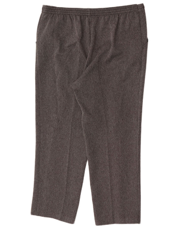 Marks & Spencer Womens Straight Cropped Trousers UK 16 Large W34 L25 Grey
