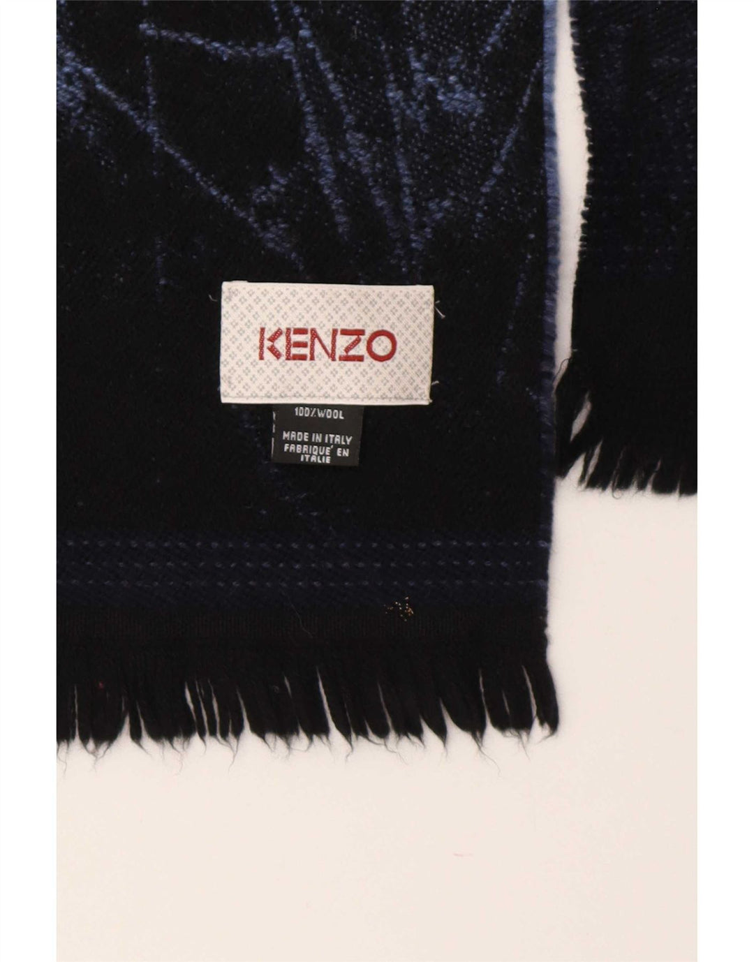 Sciarpa rettangolare da donna con motivo astratto Kenzo, taglia unica, in lana blu navy
