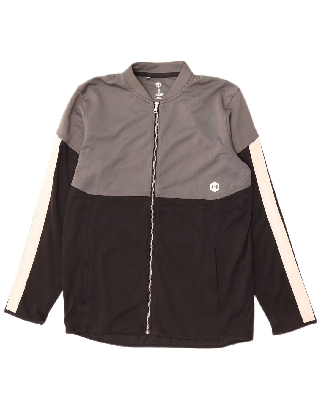 UNDER ARMOUR Mens Tracksuit Top Jacket Medium Black Colourblock Polyester