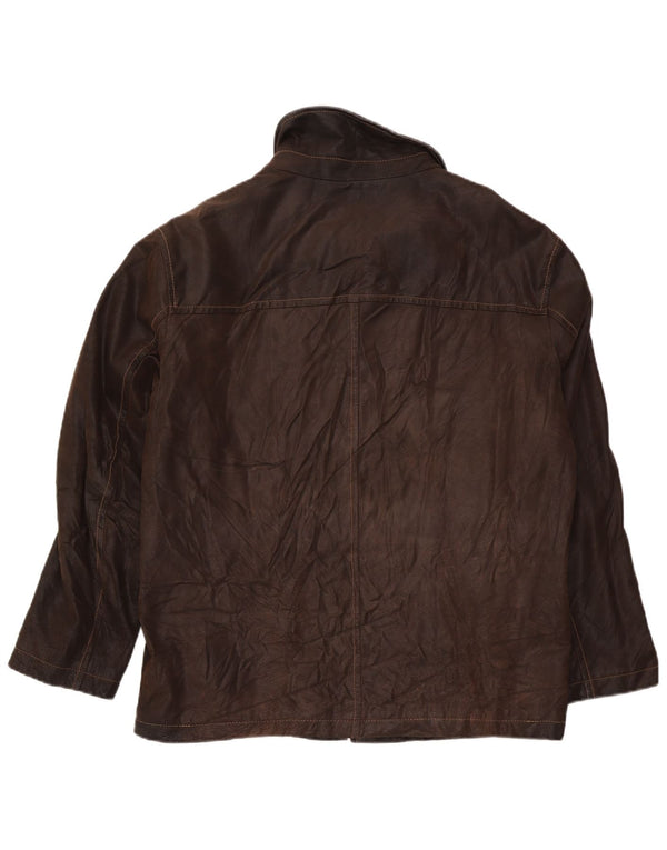Vintage Mens Leather Jacket UK 40 Large Brown