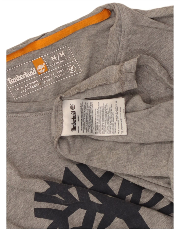 Timberland Mens Regular Fit Graphic T-Shirt Top Medium Grey Cotton
