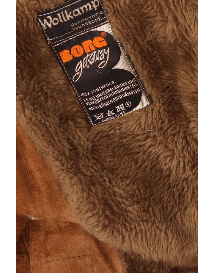 Vintage ruskindsfrakke til kvinder UK 10 Small Brown