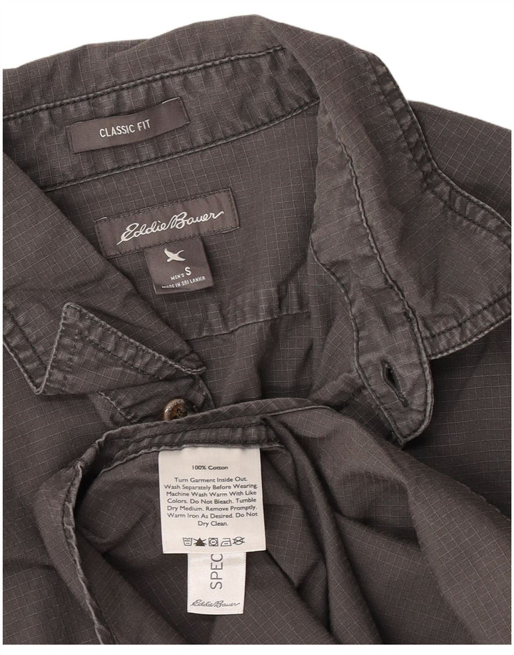 Eddie Bauer Mens Classic Fit Shirt Small Grey Cotton
