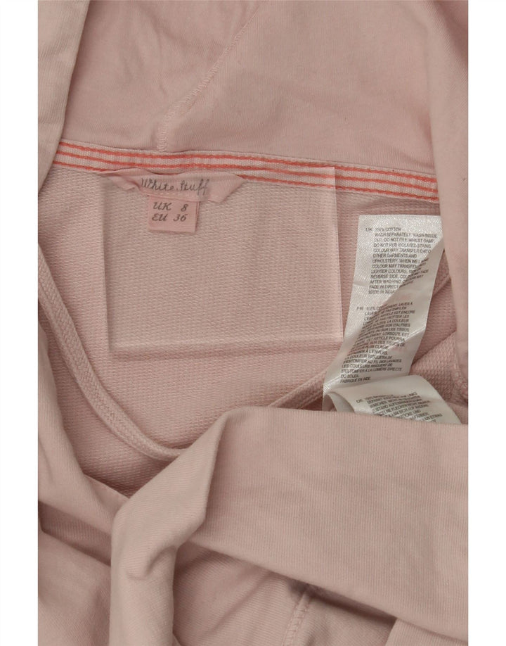 WHITE STUFF Womens Hoodie Jumper UK 8 Small Pink Cotton Vintage White Stuff and Second-Hand White Stuff from Messina Hembry 