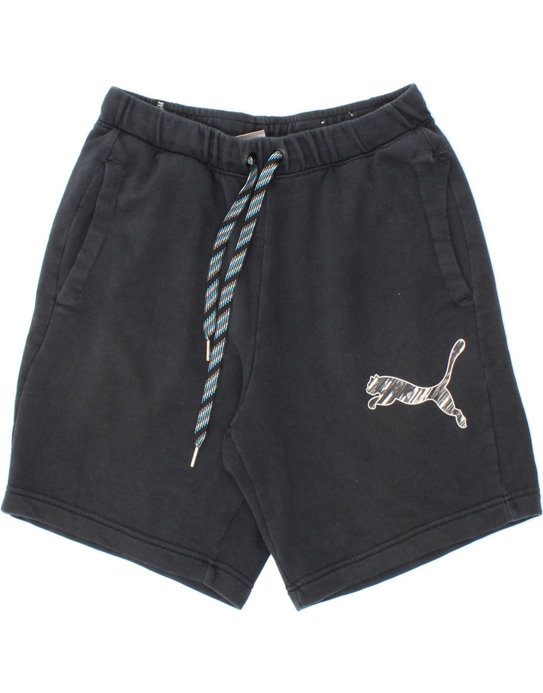 PUMA Mens Graphic Sport Shorts Small  Navy Blue Cotton Vintage Puma and Second-Hand Puma from Messina Hembry 