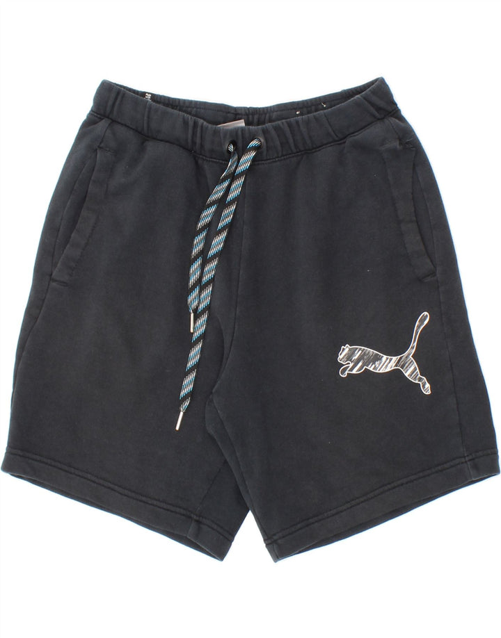 PUMA Mens Graphic Sport Shorts Small  Navy Blue Cotton Vintage Puma and Second-Hand Puma from Messina Hembry 