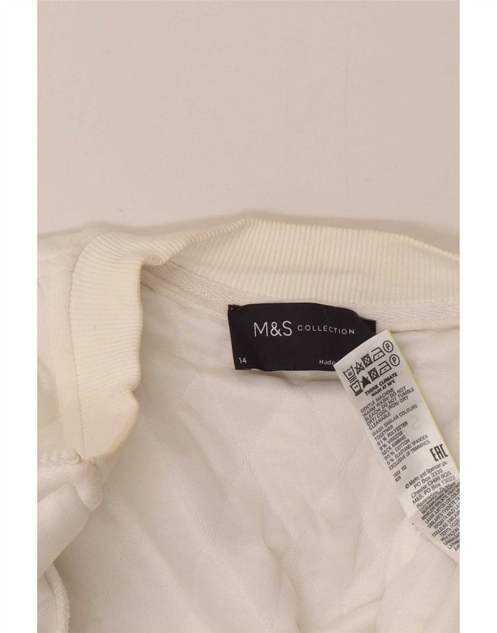 Marks & Spencer Chaqueta acolchada para mujer UK 44 Grande Poliéster blanco