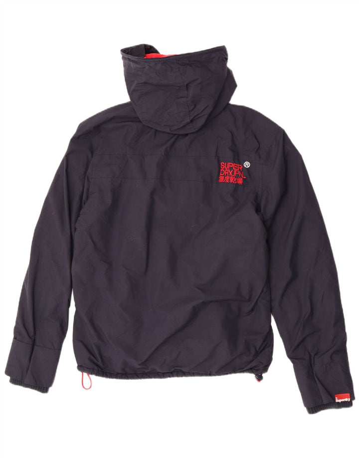 Superdry Womens Graphic Windbreaker Jacket UK 16 Large Navy Blue