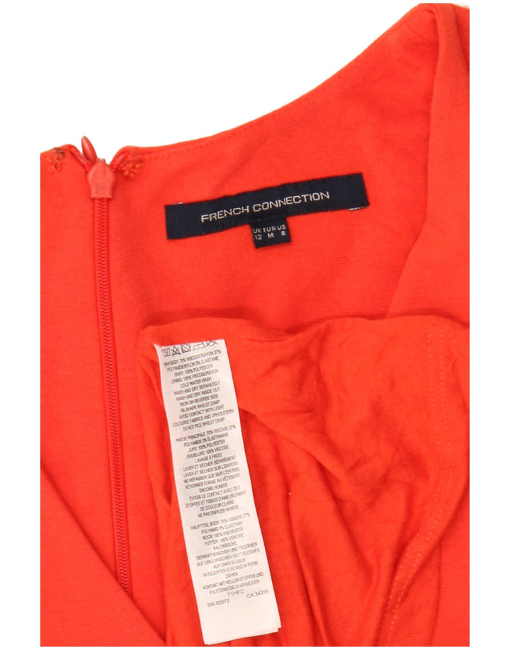 French Connection Womens Sleeveless A-Line Dress UK 12 Medium Orange