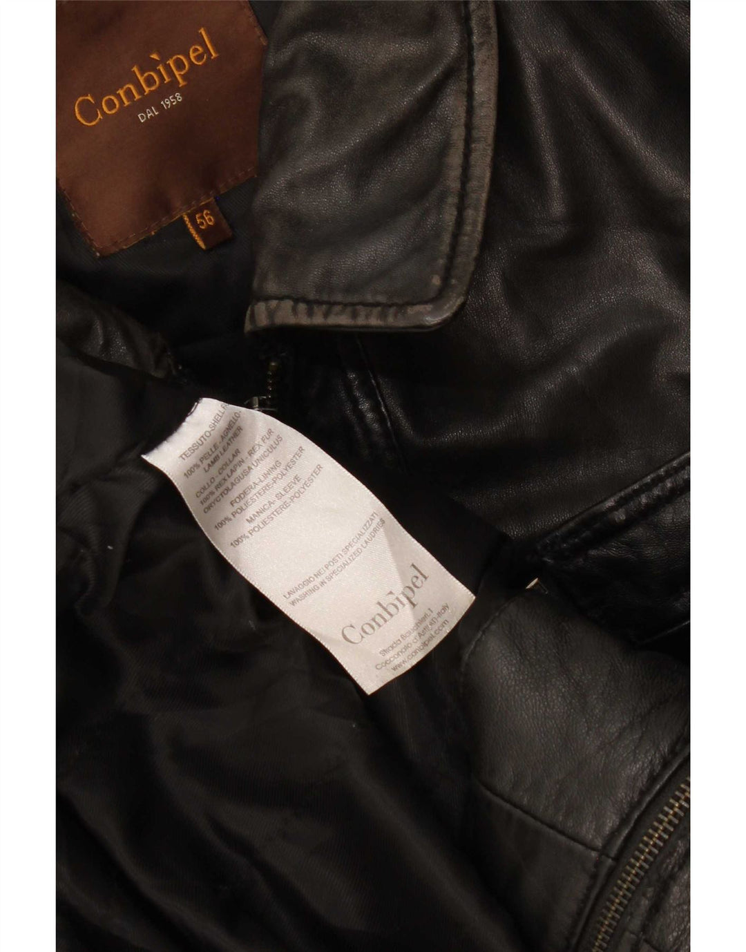 Jaqueta de couro masculina Conbipel IT 56 2XL preta