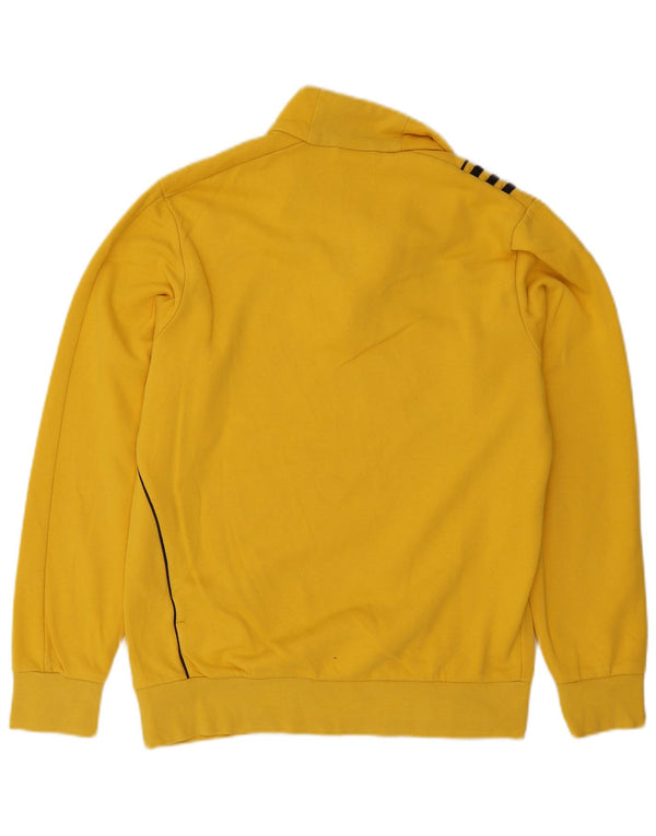 Pulover Adidas pentru bărbați, cu fermoar și gât, UK 40/42, bumbac galben mediu
