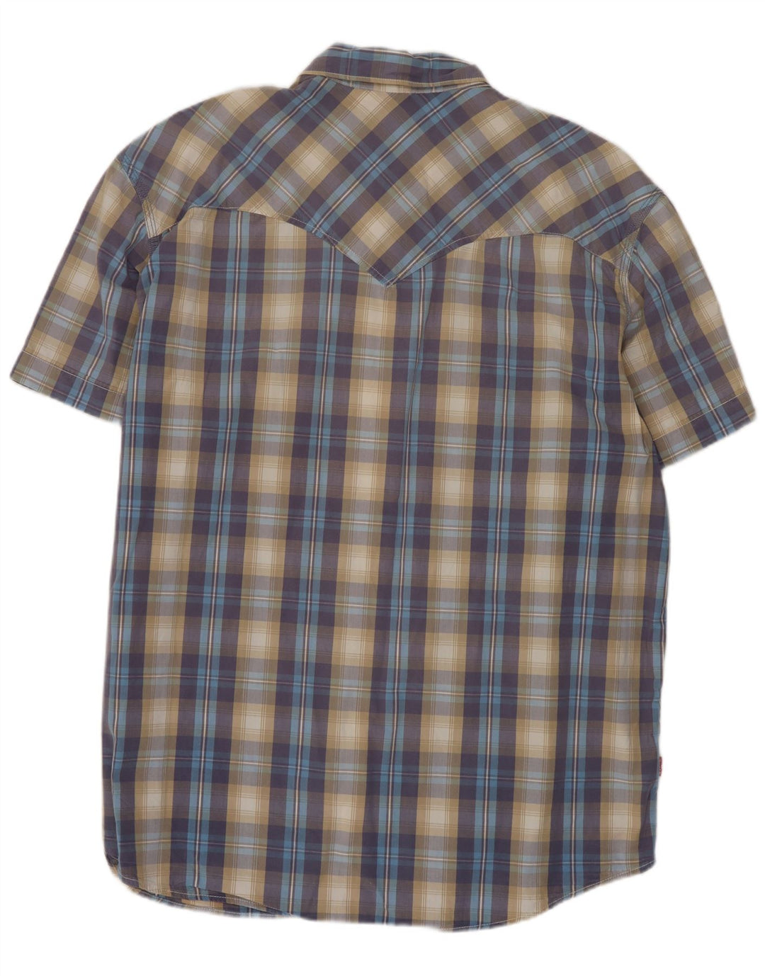 Levi's Mens Short Sleeve Standard Fit Shirt 2XL Blue Check Cotton