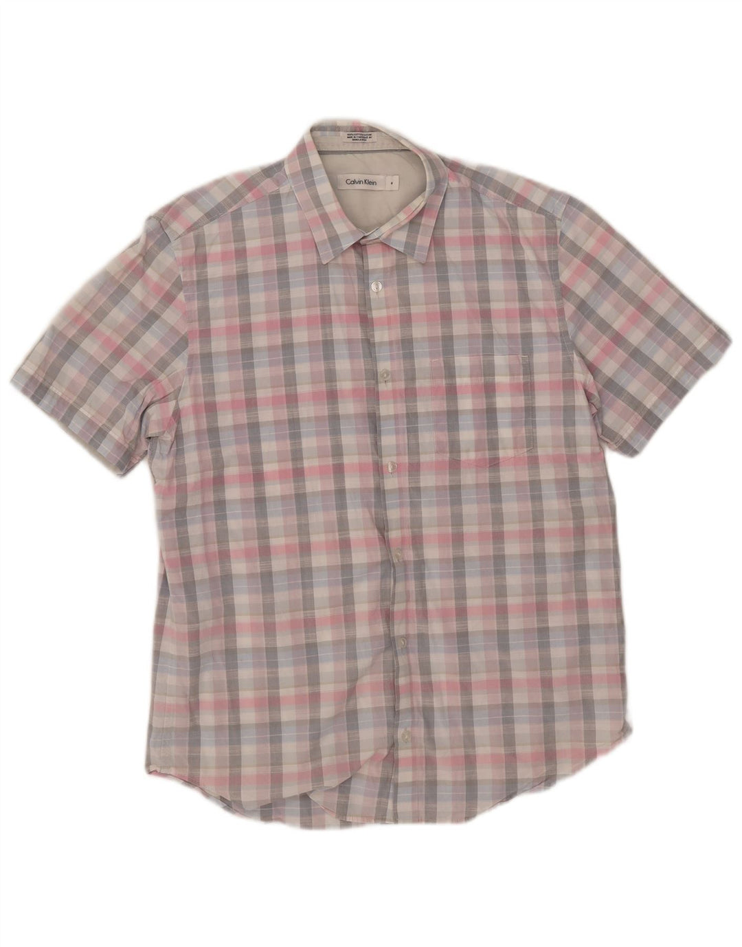 Calvin Klein Chemise à manches courtes homme en coton à carreaux multicolore moyen