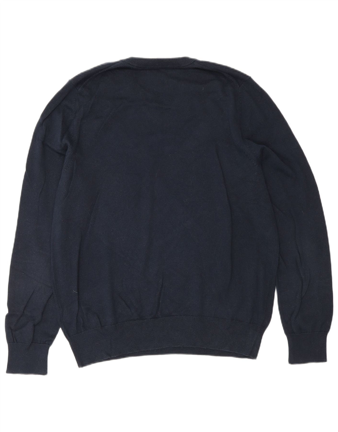 Marks & Spencer Herren-Pullover mit V-Ausschnitt aus mittelblauer Baumwolle