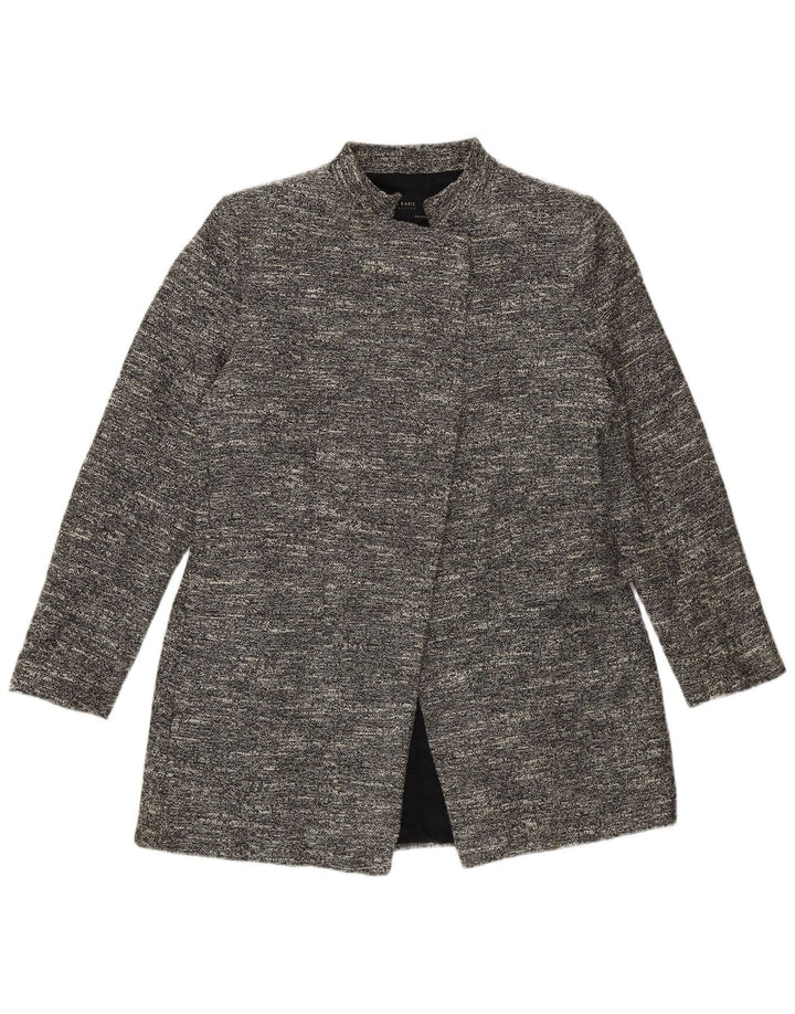 Zara Womens Overcoat UK 18 XL Grey Flecked Cotton