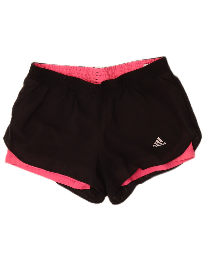 Adidas Womens Climalite Sport Shorts UK 12/14 Medium Black Polyester