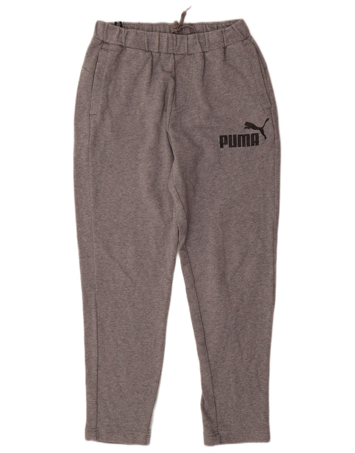 PUMA Mens Graphic Tracksuit Trousers Medium  Grey Flecked Cotton