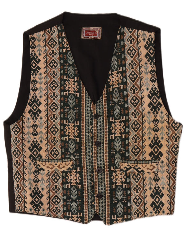 Colete masculino autêntico pequeno multicolorido Fair Isle
