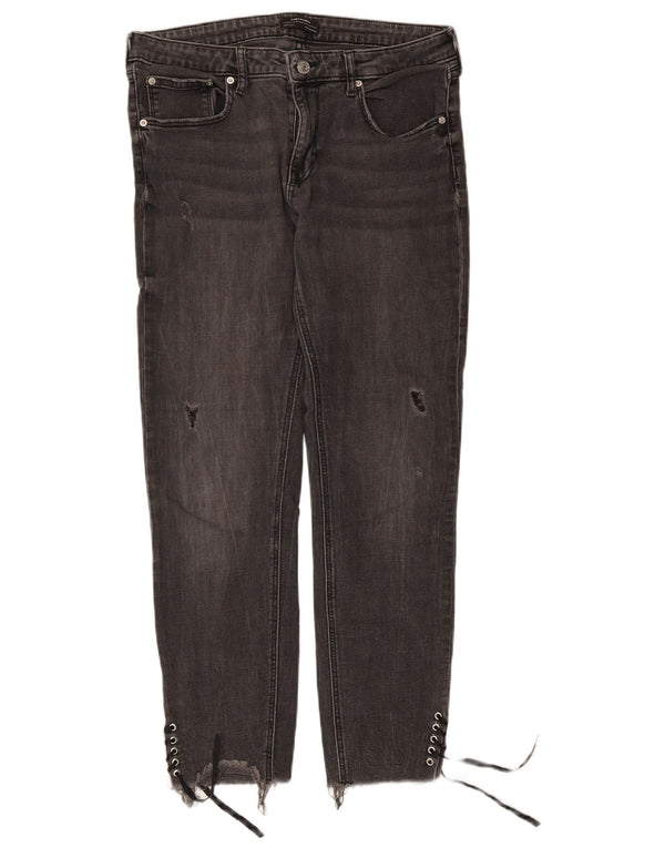 Zara Dame Distressed Slim Jeans EU 44 XL W34 L27 Grå